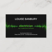 Opvallend groene elektrische bliksem-elektricien visitekaartje (Voorkant)