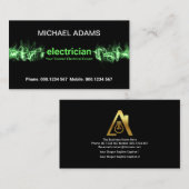 Opvallend groene elektrische lichtgolvende elektri visitekaartje (Voorkant / Achterkant)