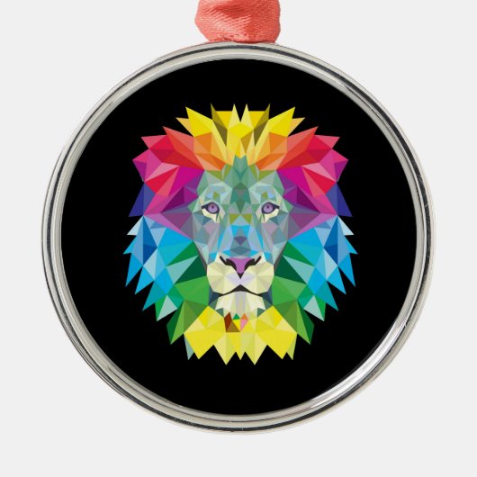 Opvallend heldere Lion Metalen Ornament (Voorkant)