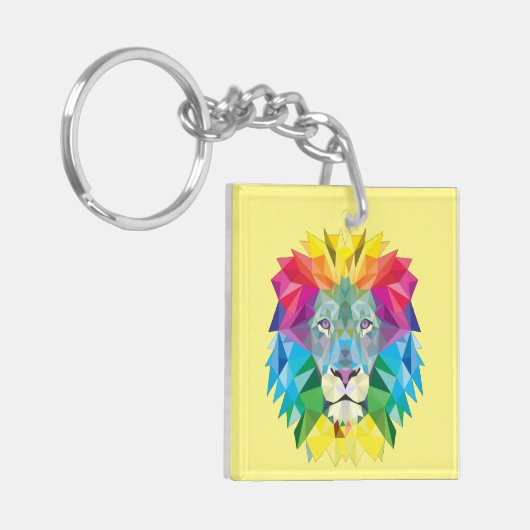 Opvallend heldere Lion Sleutelhanger (Voorkant Links)