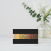 Opvallend houten paneel Stripe BusinessCard Visitekaartje (Staand voorkant)