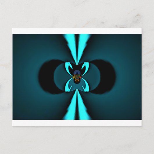 Opvallend hypermodern cyaan en zwart vectorontwerp briefkaart (Voorkant)