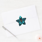 Opvallend hypermodern cyaan en zwart vectorontwerp ster sticker (Envelop)