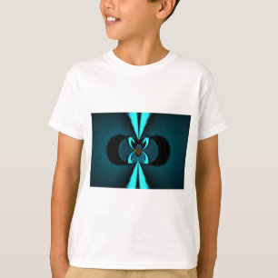 Opvallend hypermodern cyaan en zwart vectorontwerp t-shirt