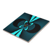 Opvallend hypermodern cyaan en zwart vectorontwerp tegeltje (Zijkant)