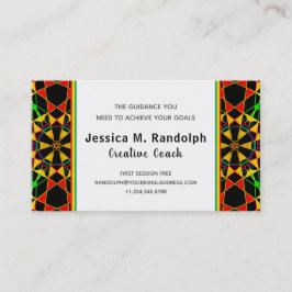 Opvallend Jamaicaanse kleuren, tribaal stijlpatroo Visitekaartje