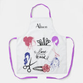 Opvallend kapper Schort. bewerkbaar Schort (Voorkant)