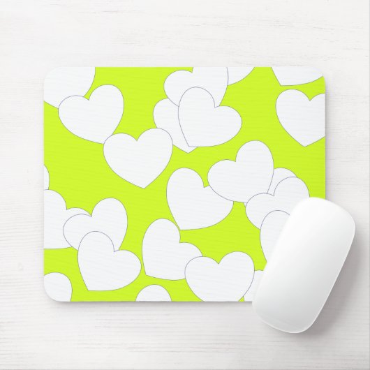 Opvallend kleine groene mousepad met groot wit har muismat (Met muis)