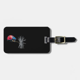 Opvallend Lady bug op een paardenbloem zaad Bagagelabel