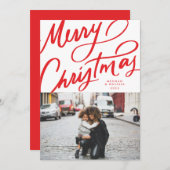 Opvallend leuk handgeschreven vrolijk kerstfeest feestdagenkaart (Voorkant / Achterkant)