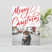 Opvallend leuk handgeschreven vrolijk kerstfeest feestdagenkaart (Staand voorkant)