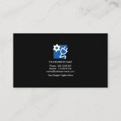 Opvallend lichtgroen elektrisch bliksem visitekaartje (Achterkant)