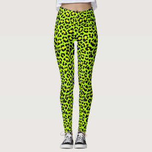 Opvallend Lime Green Punk Rock Leopard print Leggings