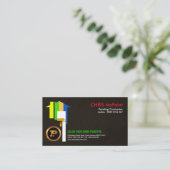 Opvallend meerkleurige verf voor houten graan voor visitekaartje (Staand voorkant)