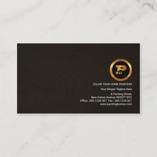 Opvallend meerkleurige verf voor houten graan voor visitekaartje (Achterkant)