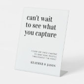 Opvallend modern bruiloft wegwerp camerabord reclamebord met voetstuk (Voorkant)