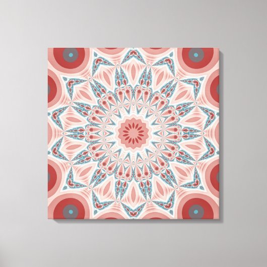Opvallend Modern Kaleidoscope Mandala Triptych Canvas Afdruk (Voorkant)