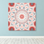 Opvallend Modern Kaleidoscope Mandala Triptych Canvas Afdruk (Insitu (Houten vloer))