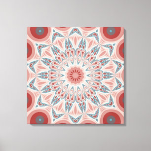 Opvallend Modern Kaleidoscope Mandala Triptych Canvas Afdruk
