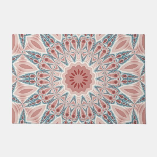Opvallend Moderne Kaleidoscoop Mandala Fractal Art Deurmat (Voorkant)