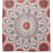 Opvallend Moderne Kaleidoscoop Mandala Fractal Art Douchegordijn (Voorkant)