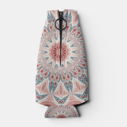 Opvallend Moderne Kaleidoscoop Mandala Fractal Art Flesjeskoeler (Achterkant)