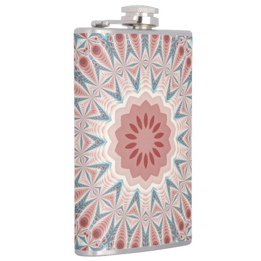 Opvallend Moderne Kaleidoscoop Mandala Fractal Art Heupfles (Rechts)