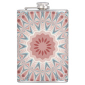 Opvallend Moderne Kaleidoscoop Mandala Fractal Art Heupfles (Voorkant)