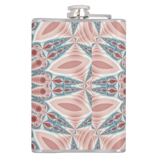 Opvallend Moderne Kaleidoscoop Mandala Fractal Art Heupfles (Achterkant)