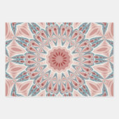 Opvallend Moderne Kaleidoscoop Mandala Fractal Art Inpakpapier Vel (Voorkant 3)