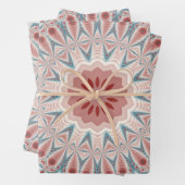 Opvallend Moderne Kaleidoscoop Mandala Fractal Art Inpakpapier Vel (In situ)