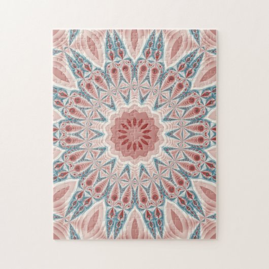 Opvallend Moderne Kaleidoscoop Mandala Fractal Art Legpuzzel (Verticaal)