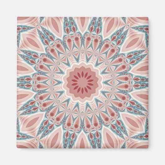Opvallend Moderne Kaleidoscoop Mandala Fractal Art Magneet (Voorkant)