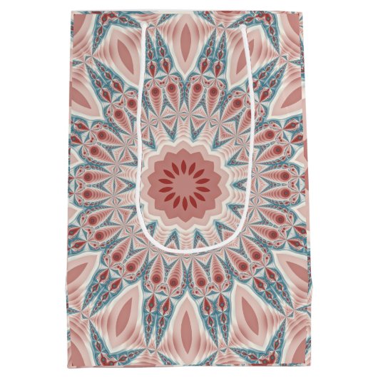 Opvallend Moderne Kaleidoscoop Mandala Fractal Art Medium Cadeauzakje (Achterkant)