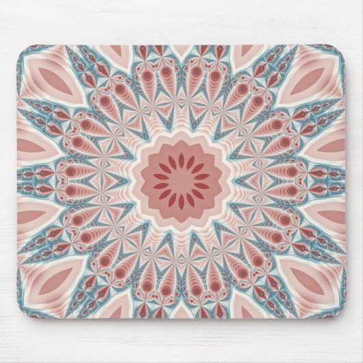 Opvallend Moderne Kaleidoscoop Mandala Fractal Art Muismat (Voorkant)