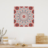 Opvallend Moderne Kaleidoscoop Mandala Fractal Art Poster (Keuken)