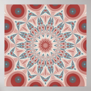 Opvallend Moderne Kaleidoscoop Mandala Fractal Art Poster