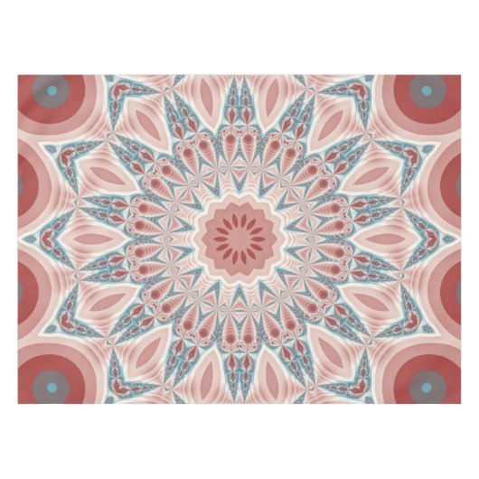 Opvallend Moderne Kaleidoscoop Mandala Fractal Art Tafelkleed (Voorkant (Horizontaal))