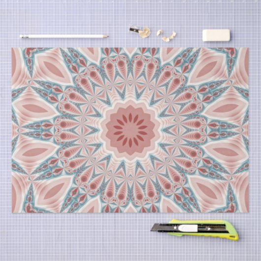 Opvallend Moderne Kaleidoscoop Mandala Fractal Art Tissuepapier (Craft)