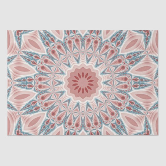Opvallend Moderne Kaleidoscoop Mandala Fractal Art Tissuepapier (Voorkant)