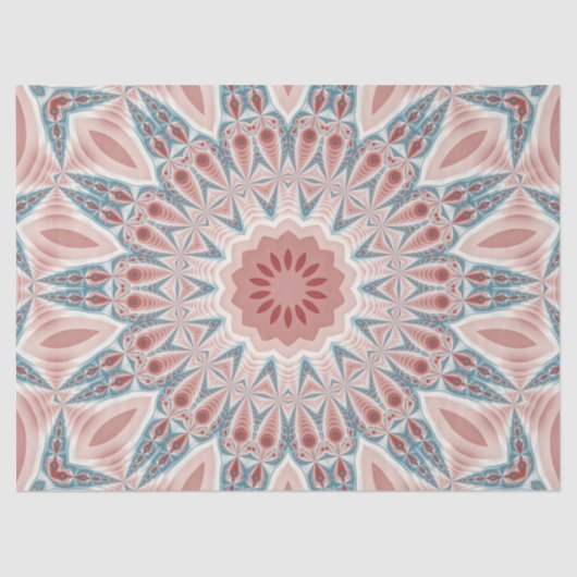 Opvallend Moderne Kaleidoscoop Mandala Fractal Art Tissuepapier (Voorkant)