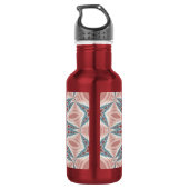 Opvallend Moderne Kaleidoscoop Mandala Fractal Art Waterfles (Achterkant)