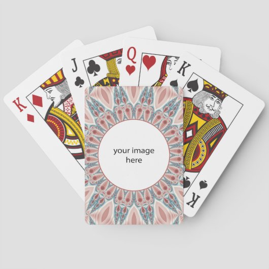 Opvallend Moderne Kaleidoscope Mandala Art Own Fot Pokerkaarten (Achterkant)