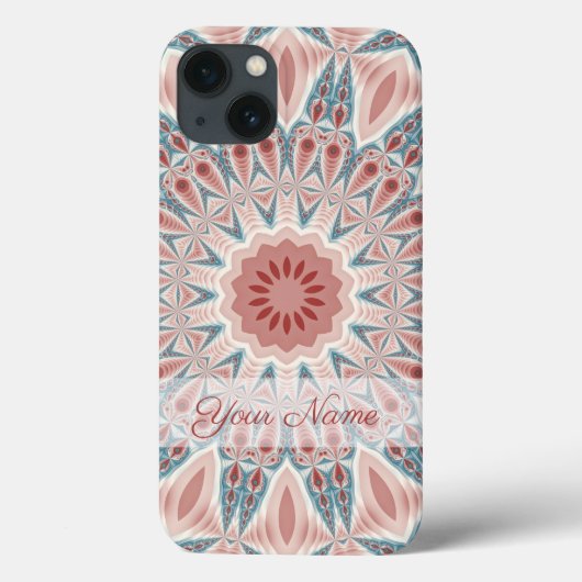 Opvallend Moderne Kaleidoscope Mandala Fractal Nam Case-Mate iPhone Case (Achterkant)