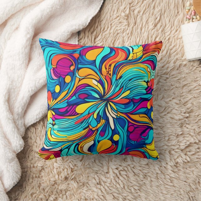 Opvallend neon Abstract patroon Kussen (Deken)