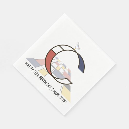 Opvallend neoplasticisme Style Monogram. Brief C Servet (Hoek)