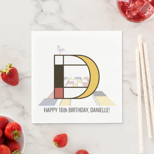 Opvallend neoplasticisme Style Monogram. Brief D Servet (Insitu)