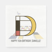 Opvallend neoplasticisme Style Monogram. Brief D Servet (Voorkant)