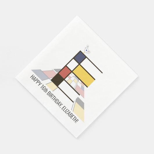 Opvallend neoplasticisme Style Monogram. Brief E Servet (Hoek)