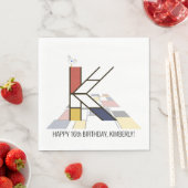 Opvallend neoplasticisme Style Monogram. Brief K Servet (Insitu)